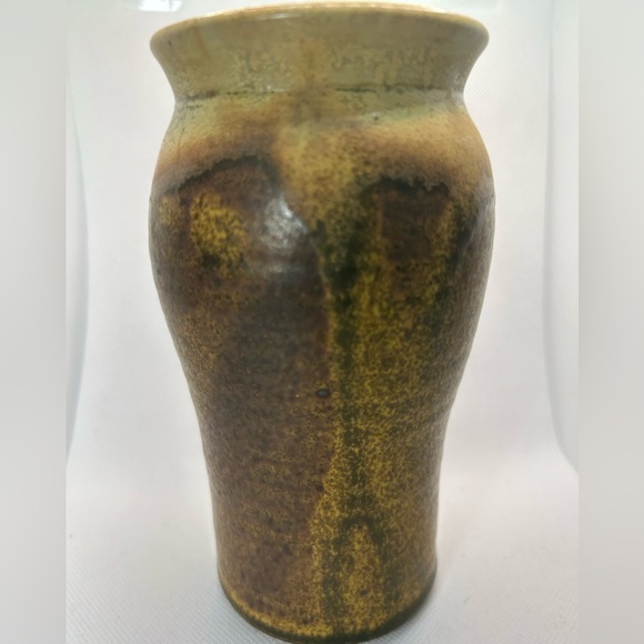 Vintage Lakeside Pottery handmade ceramic pottery brown & green vase art pottery - Picture 4 of 6